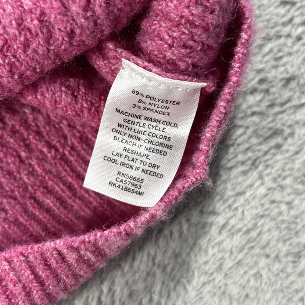 Abound‎ Women's Thermal Knit Pullover Sweater Pink Cyclamen Size XS New